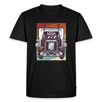 Rétro Trucker Truckie Legends Lover Truck Driver - T-shirt Premium bio Homme - noir - Devant - Nico (187cm)