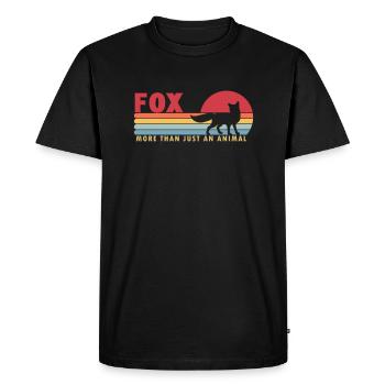Le renard plus qu’un animal Canidés Caninae Renard roux - T-shirt Premium bio Homme - noir - Devant - Nico (187cm)