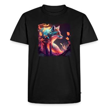 Red Fox Canidae Caninae Fox Lover Fox - Men's Premium Organic T-Shirt - black - Front - Nico (187cm)