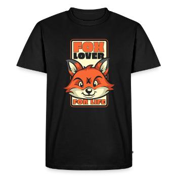 Renard Amoureux Pour La Vie Caninae Renard Rouge Canidés Renard - T-shirt Premium bio Homme - noir - Devant - Nico (187cm)
