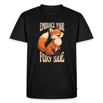Embrace Your Foxy Side Canidae Caninae Red Fox - Men's Premium Organic T-Shirt - black - Front - Nico (187cm)