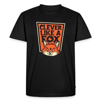 Clever Like A Fox Caninae Red Fox Canidae Fox - Men's Premium Organic T-Shirt - black - Front - Nico (187cm)