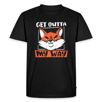 Dégage de mon chemin Renard roux Canidés Caninae Renard - T-shirt Premium bio Homme - noir - Devant - Nico (187cm)
