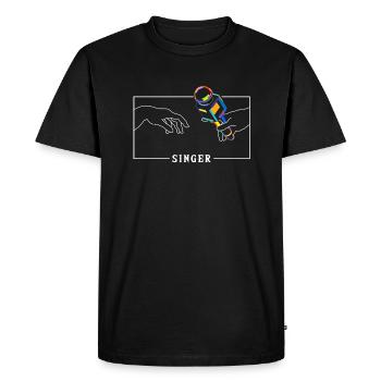 Michelangelo Création d’Adam Singer Chanteur - T-shirt Premium bio Homme - noir - Devant - Nico (187cm)