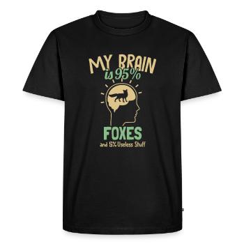 Mon cerveau est composé à 95% de renards Canidés Caninae Renard roux Renard - T-shirt Premium bio Homme - noir - Devant - Nico (187cm)