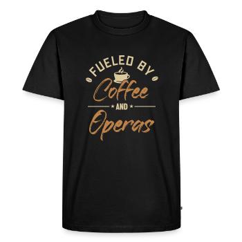 Fueled by Coffee and Operas Opera House Lover - Men's Premium Organic T-Shirt - black - Front - Nico (187cm)