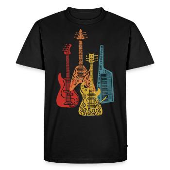 Vintage guitare guitariste guitare électrique bassiste électrique - T-shirt Premium bio Homme - noir - Devant - Nico (187cm)
