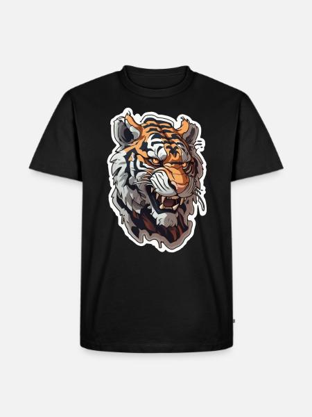 Tiger manga Japanese style - Men's Premium Organic T-Shirt - black
