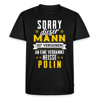 Pardonné à un polonais sacrément chaud - T-shirt Premium bio Homme - noir - Devant - Nico (187cm)
