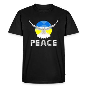 Peace pigeon polygon ukraine - Men's Premium Organic T-Shirt - black - Front - Nico (187cm)