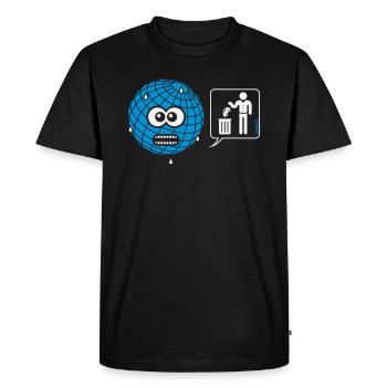 Dessin animé : Terre – Abolissez la voiture ! - T-shirt Premium bio Homme - noir - Devant - Nico (187cm)