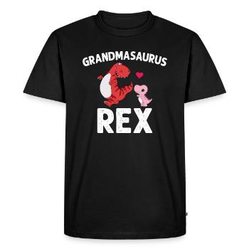 Grandma Grandmasaurus Rex - Men's Premium Organic T-Shirt - black - Front - Nico (187cm)
