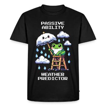 Capacité passive : Oracle météorologique | Météorologue - T-shirt Premium bio Homme - noir - Devant - Nico (187cm)