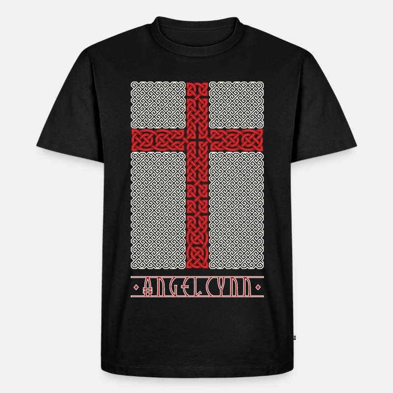 Wikingerstil England Flagge - Männer Premium Bio T-Shirt - Schwarz
