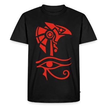 Egyptian God and Eye of Horus (red) - Men's Premium Organic T-Shirt - black - Front - Nico (187cm)