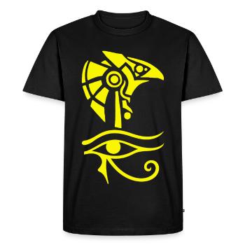 Egyptian god and Eye of Horus - Men's Premium Organic T-Shirt - black - Front - Nico (187cm)