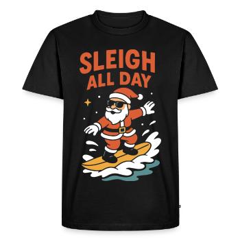 Profiter toute la journée du Père Noël en traîneau : Plaisir de vacances - T-shirt Premium bio Homme - noir - Devant - Nico (187cm)
