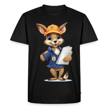 Hoppel Construction Worker Bunny - Men's Premium Organic T-Shirt - black - Front - Nico (187cm)