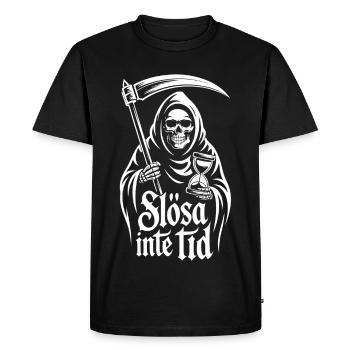 Horloge de l’Ange de la Mort – Ne Perdez Pas De Temps - T-shirt Premium bio Homme - noir - Devant - Nico (187cm)