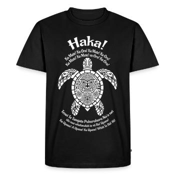 Haka Shout Haka Chant Haka Danse Nouvelle-Zélande - T-shirt Premium bio Homme - noir - Devant - Nico (187cm)