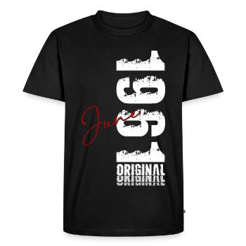 65e anniversaire Cadeau Millésime Juin Millésime 1961 - T-shirt Premium bio Homme - noir - Devant - Nico (187cm)