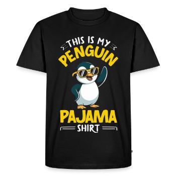 Pingouin mignon - Cadeau pour l’amoureux des manchots - T-shirt Premium bio Homme - noir - Devant - Nico (187cm)