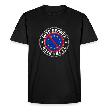 Aimer l'Europe mais détester le timbre anti-UE - T-shirt Premium bio Homme - noir - Devant - Nico (187cm)