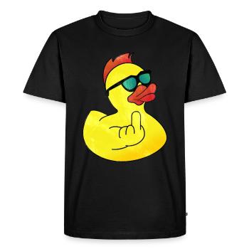 Rubber Duck Cool Bathing Duck - Men's Premium Organic T-Shirt - black - Front - Nico (187cm)