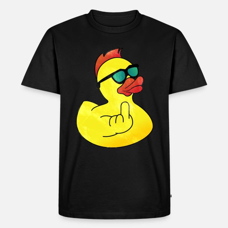 Gummiente Coole Badeente - Männer Premium Bio T-Shirt - Schwarz