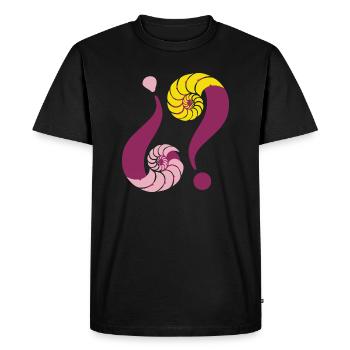 Énigme infinie. 09 Rose & Jaune - T-shirt Premium bio Homme - noir - Devant - Nico (187cm)