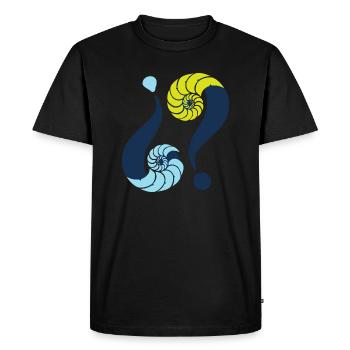 Infinite enigma. 14 Blue & Green - Men's Premium Organic T-Shirt - black - Front - Nico (187cm)