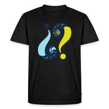 Infinite enigma. 07 Blue & Green - Men's Premium Organic T-Shirt - black - Front - Nico (187cm)