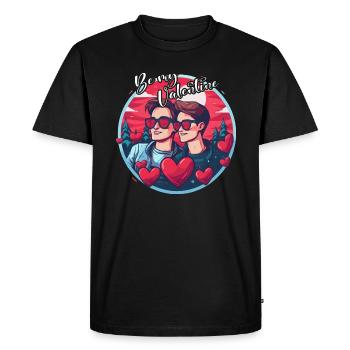 Idée de Saint-Valentin gay LGBT pour les gays - T-shirt Premium bio Homme - noir - Devant - Nico (187cm)
