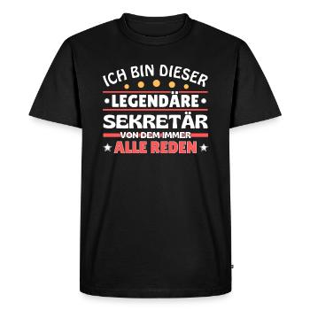 I'm that legendary secretary - Men's Premium Organic T-Shirt - black - Front - Nico (187cm)