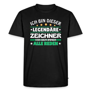 I'm this legendary illustrator - Men's Premium Organic T-Shirt - black - Front - Nico (187cm)