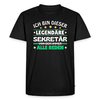 I'm that legendary secretary - Men's Premium Organic T-Shirt - black - Front - Nico (187cm)