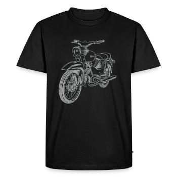 Simson Star Vintage Lineart Silhouette - Männer Premium Bio T-Shirt - Schwarz - Vorne - Nico (187cm)