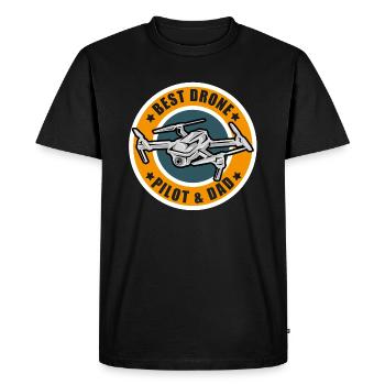 Meilleur cadeau pilote Quadrocopter Papa & Drones - T-shirt Premium bio Homme - noir - Devant - Nico (187cm)