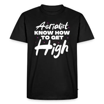 Les acrobates savent comment se défoncer - T-shirt Premium bio Homme - noir - Devant - Nico (187cm)