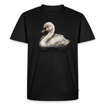 Bébé cygne Oiseau Poussin - T-shirt Premium bio Homme - noir - Devant - Nico (187cm)
