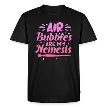 Air bubbles are my nemesis - Men's Premium Organic T-Shirt - black - Front - Nico (187cm)