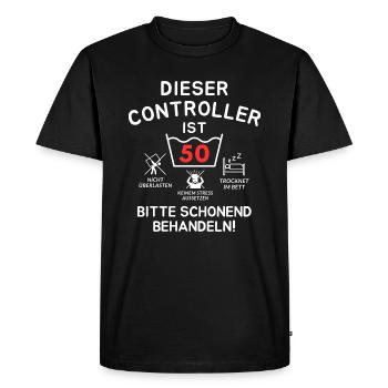 Ce contrôleur est 50. - T-shirt Premium bio Homme - noir - Devant - Nico (187cm)
