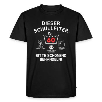 This headmaster is 60. - Men's Premium Organic T-Shirt - black - Front - Nico (187cm)