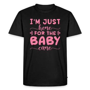 I'm just here for the babycare - Men's Premium Organic T-Shirt - black - Front - Nico (187cm)