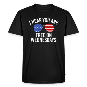 US Flag Vintage Biden Free on Wednesdays - Men's Premium Organic T-Shirt - black - Front - Nico (187cm)