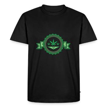 Marijuana cannabis herbe chanvre chemise cadeau - T-shirt Premium bio Homme - noir - Devant - Nico (187cm)