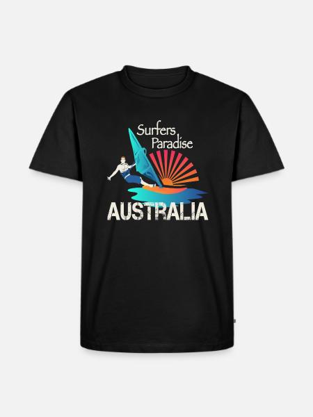 Surfers Paradise Surfer - Männer Premium Bio T-Shirt - Schwarz