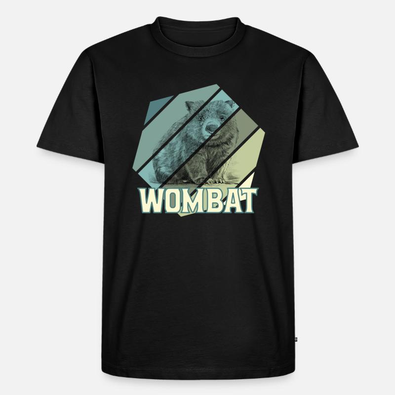 WOMBAT - Männer Premium Bio T-Shirt - Schwarz
