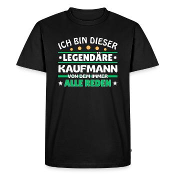 Je suis ce marchand légendaire - T-shirt Premium bio Homme - noir - Devant - Nico (187cm)