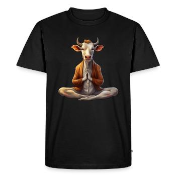 Cows Yoga - Men's Premium Organic T-Shirt - black - Front - Nico (187cm)
